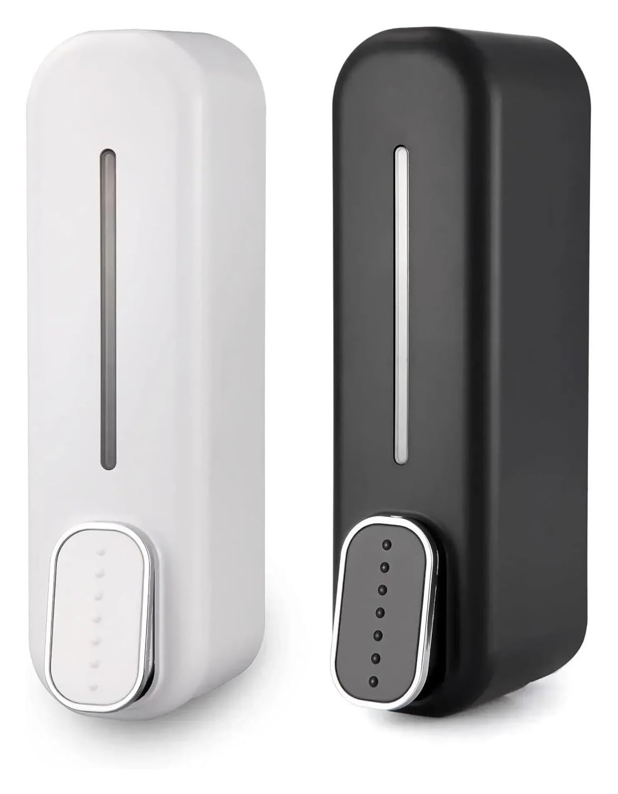 Soap Dispenser, Wall Mount Manual Soap Dispenser Shampoo Shower Gel Lotion Container Black White 1pcs(1black 1white)