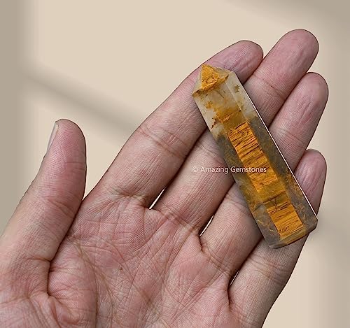 Image of Amazing Gemstone Nellite Crystal Towers ~ Natural Healing Crystal Point Obelisk for Reiki Healing and Crystal Grid (2 inch to 3 inch INCH)