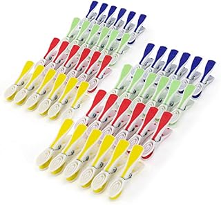 HANGERWORLD 48 Strong 8cm Plastic Clothes Washing Line Pegs Rubber Soft Grip Laundry Garment