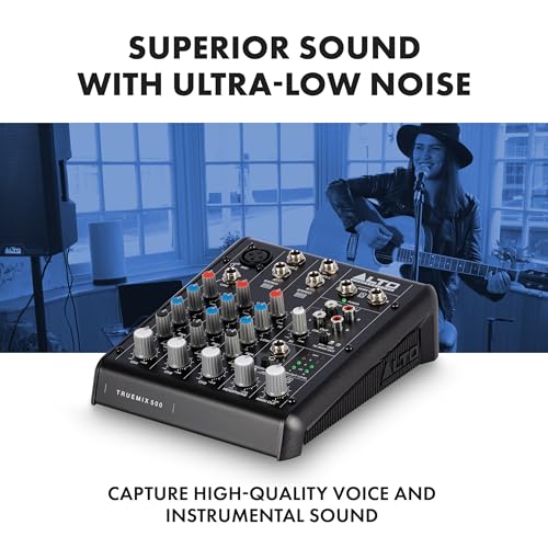 Image of Alto TrueMix 500 - Audio Mixer with XLR Mic In and USB Audio Interface for Podcasting, Live Performance, Streaming, Recording, DJ - Mac and PC