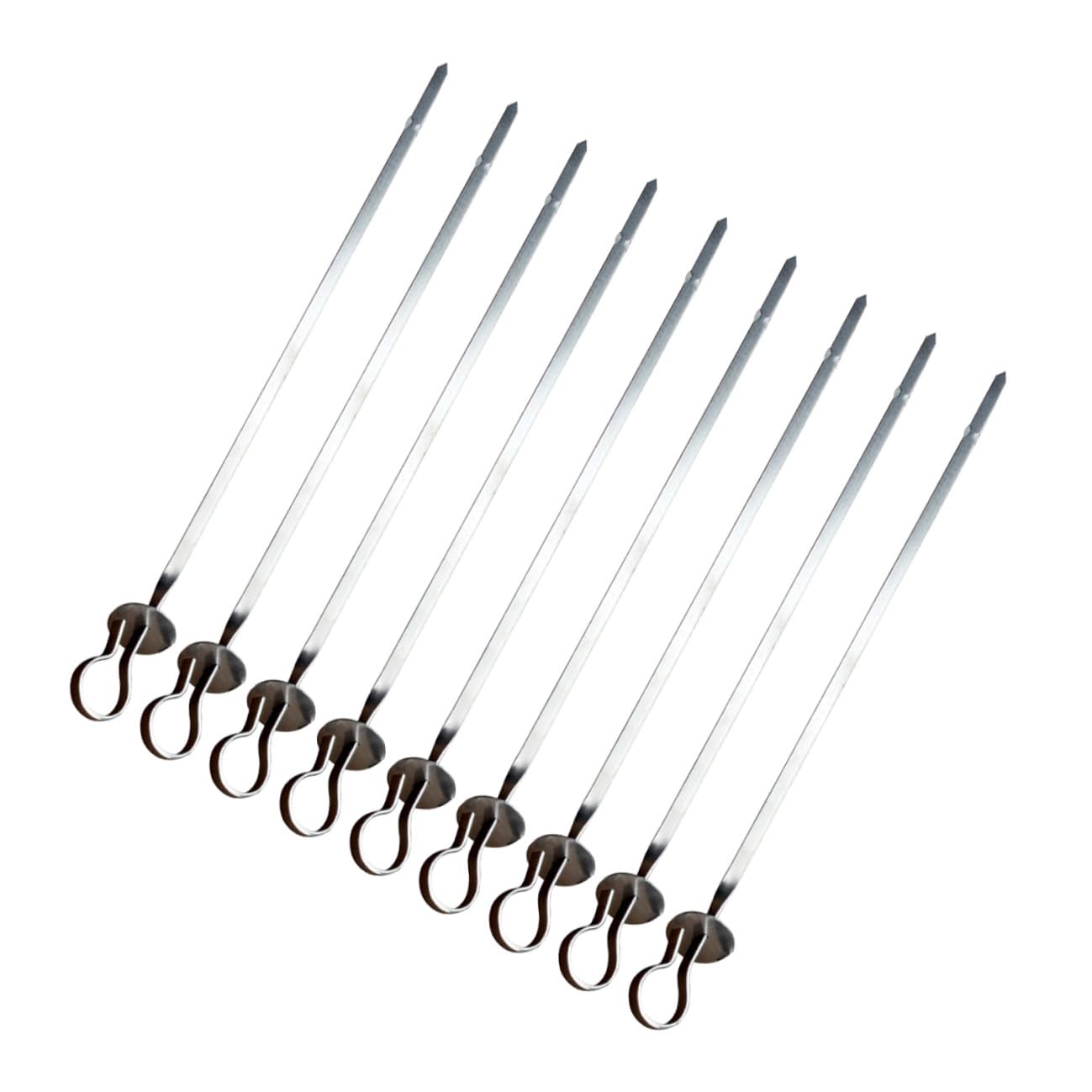 Tofficu Set 20 Pezzi Spiedini Barbecue in Acciaio Inossidabile Punte Piatte Rinforzate, Facili da Pulire, per Grigliare Carne e Verdure All'aperto