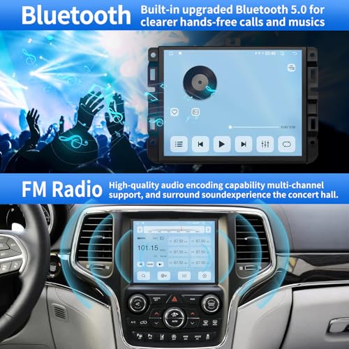 Car Radio Stereo for OEM 8.4 inch Jeep Grand Cherokee 2014-2020 Head Unit Replacement Radio with CarPlay Touch Screen Android Auto Bluetooth WiFi GPS Navigation 64G by GYVCBREU - Image 5