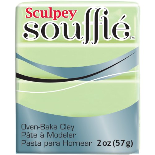 Sculpey SoufflÃ© Polymer Oven-Bake Clay, Pistachio Green, Non Toxic, 1.7 oz. bar, Great for jewelry making, holiday, DIY, mixed media and more! Premium light-weight oven bake clay.
