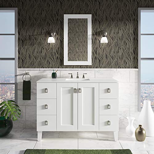 Kohler K-99535-Lg-1Wa Poplin 48-Inch Bathroom Vanity In Linen White, Solid Wood #TOP3