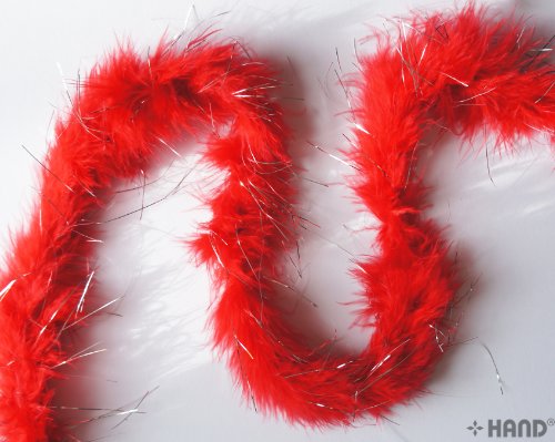B703 Bordure argentée Fierce Rouge plumes Garland -1.87 M