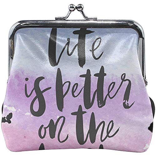 Preisvergleich Produktbild Nette Retro-Geldbörse, das Leben ist Besser auf Pfirsich