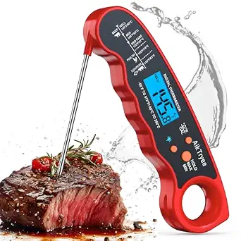 Digital Instant Read Meat Thermometer for Kitchen Cooking, Food, Candy, Oil, BBQ, Grill, and Smoker by AikTryee
