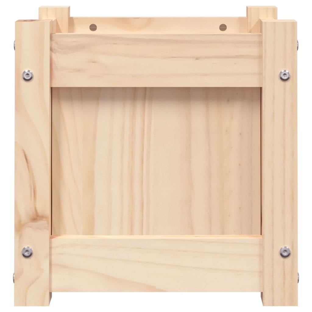 Macetero rústico de madera de pino, juego de 2 unidades, 31 x 31 x 31 cm, maceta de madera maciza para balcón, jardín, diseño que ahorra espacio, jardinera elevada