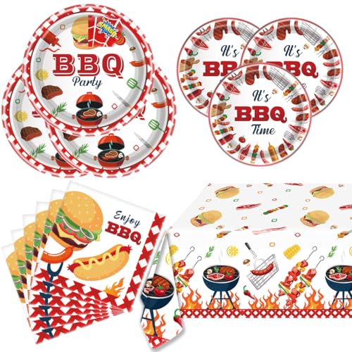 JU XIN BBQ Party Tableware Barbecue Picnic Gathering Supplies Set For Home Birthday Party...