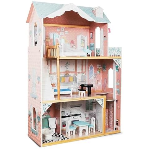 Jumbl Kids Wooden Dollhouse with Elevator Cover