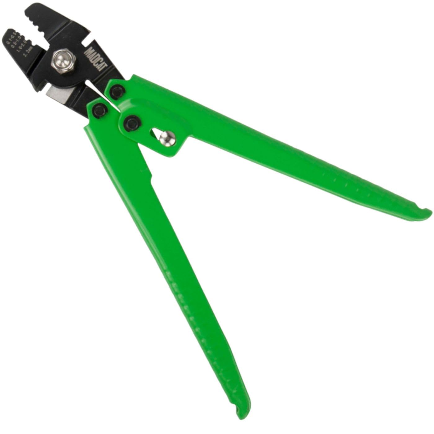 Madcat Carbon Steel Crimping Pliers | Catfish Rig Making Crimping Tool | Ideal for Crimping Aluminum Sleeves on Heavy Mono Traces | 0.1 to 2.2mm Sleeves