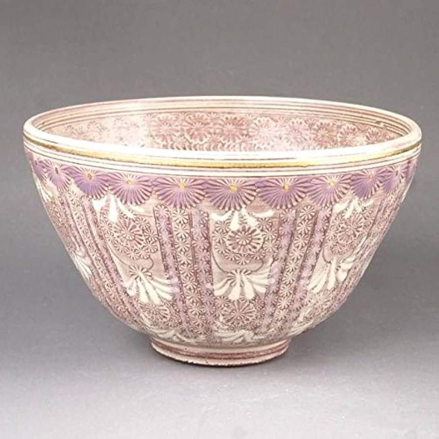 京焼 清水焼　紫彩花文抹茶茶碗　陶楽 Amazon | 紫彩花紋 抹茶茶碗 陶楽 | 京焼清水焼 | 抹茶碗 通販