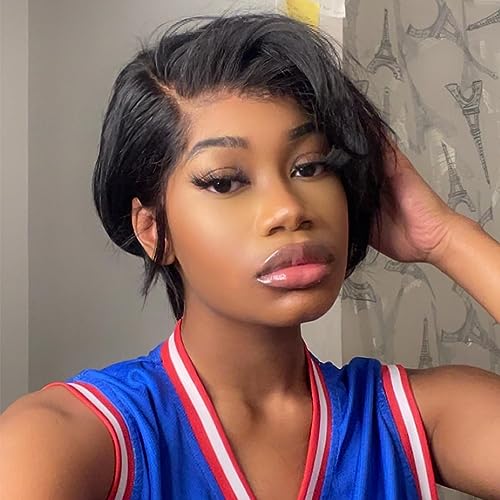 Wiggins Pixie Cut Wig Short Lace Front Wigs Human Hair 13x4 for Black Women Straight Glueless Wigs Human Hair Pre Plucked With Baby Hair 6 inch Hair Wig