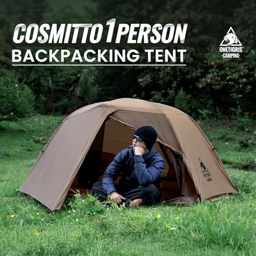 Image of OneTigris COSMITTO 2 Person Backpacking Tent Shelter- Free Standing Lightweight Waterproof 3 Season Camping Tent for Outdoor Hiking Mountaineering