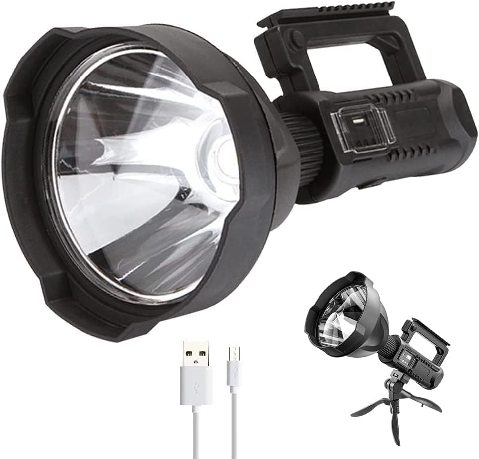 Prakal 1000000 Lumens Spotlight Hand-Held Spotlight, Nine-Mode Rechargeable LED Spotlight Flashlight,with 350 ° Rotating Head,Spotlight Outdoor Handheld, Solar Powered Flashligh (PK-05) (B0DFQ3LSRH) Amazon Price History, Amazon Price Tracker