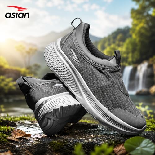 Image of ASIAN Wonderwalk-31 Men's Walking Shoes | Slip-On Daily Walk Trainer with Breathable Knit Mesh, Memory Foam Comfort & Lightweight Design