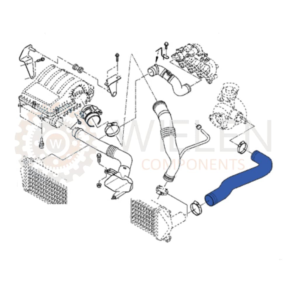 Compatible con manguito Intercooter tubo de aire Renault Mascott 3.0 DCI DXi 2004-2015 010580729