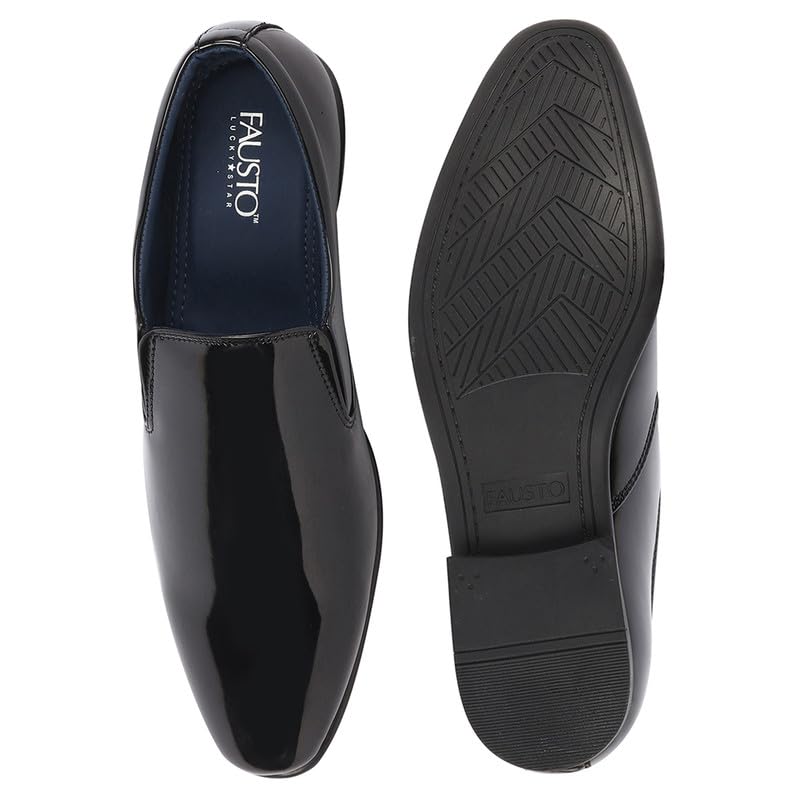 Image of FAUSTO Men Leather Formal Pull-On Shoes