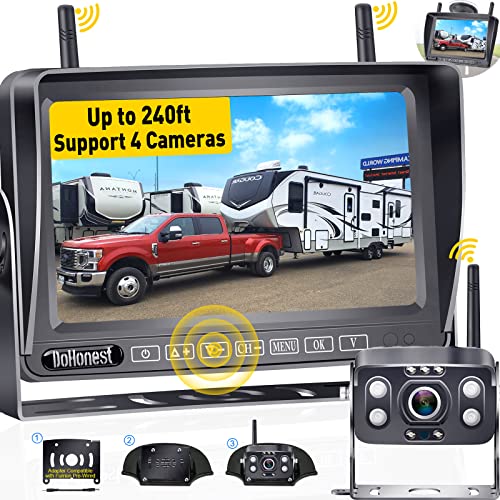 RV Backup Camera Wireless HD 1080P with 7‘’ Touch Key DVR Monitor, 2022