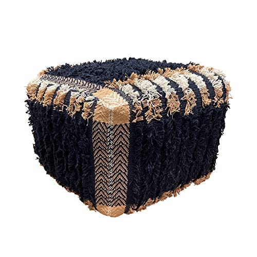 Trade AM Ox Bay Blue/Orange Geometric Pouf