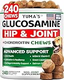 Glucosamine for Dogs - 240 Chews - Hip and Joint Supplement for Dogs - Advanced Glucosamine Chondroitin Treats with MSM - Joint Pain Relief - Large & Small Breed - Mobility Support - Made in USA