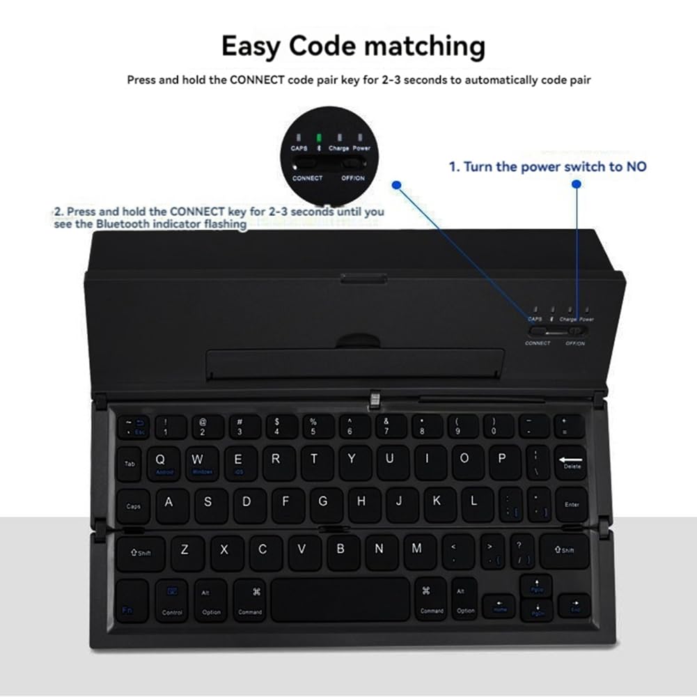 Tastiera Bluetooth Pieghevole da Viaggio Portatile Mini Tastiera BT Wireless per Telefono Cellulare Tablet Computer
