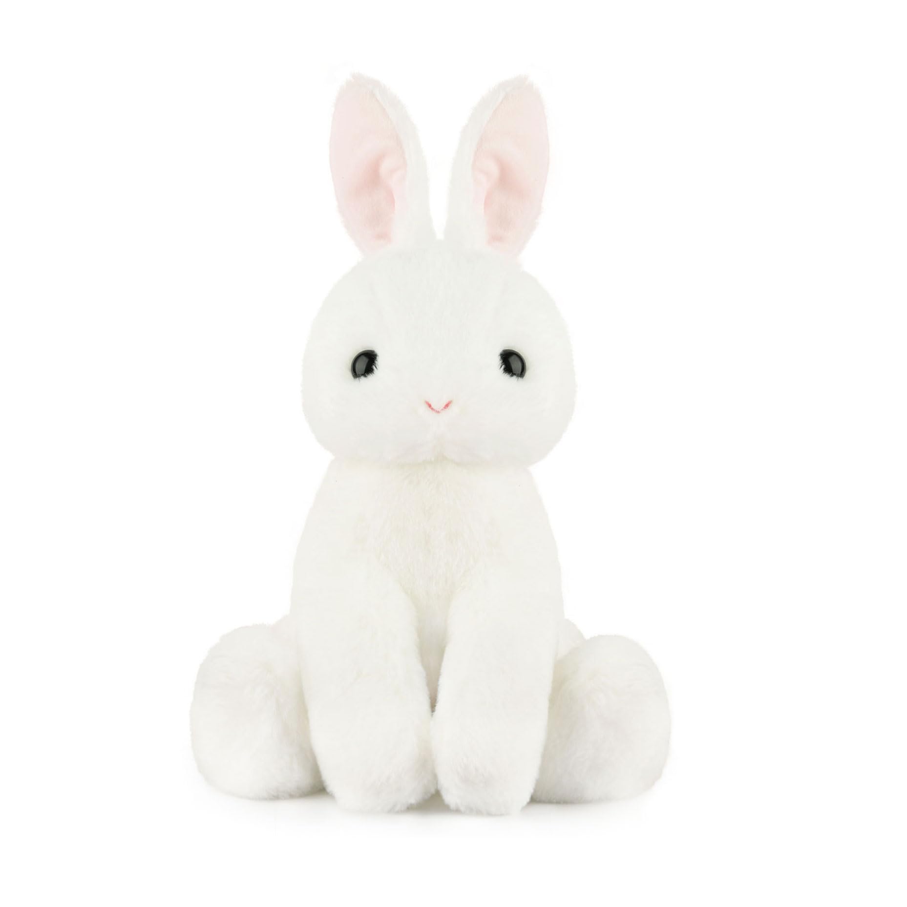 WEIGEDU ウサギ バニー ぬいぐるみ ピンクの耳付き 子供 女の子 男の子 女の子 赤ちゃん 誕生日 イースター クリスマス 就寝時のギフト オフホワイト