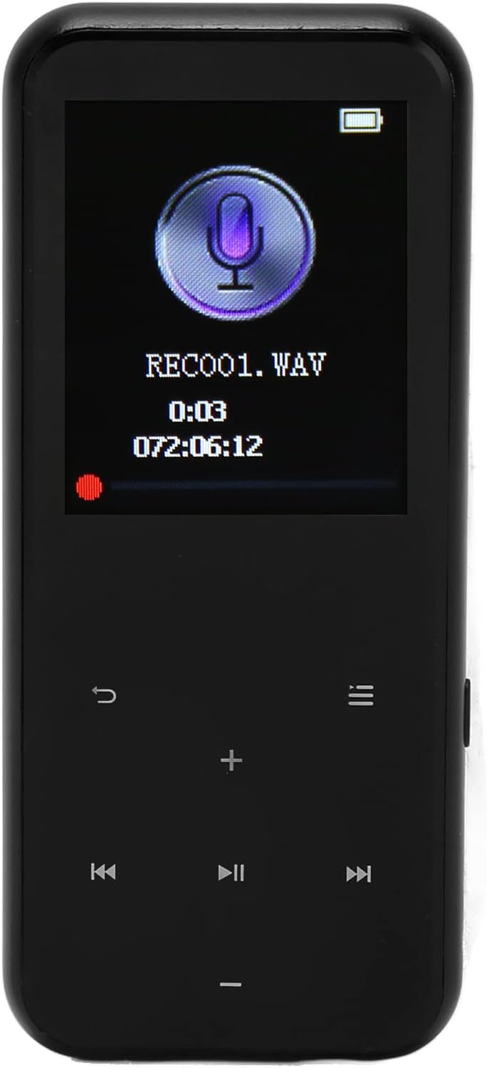 Sorandy Portable MP3 Player, 1.8 Inch Touch HD Screen Bluetooth Music Player with E Book FM Radio Support Memory Card 500mAh (Black)