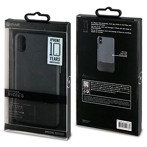 Muvit Skin Dual Case in PU Special Edition for Apple iPhone 8 - Black - Image 4
