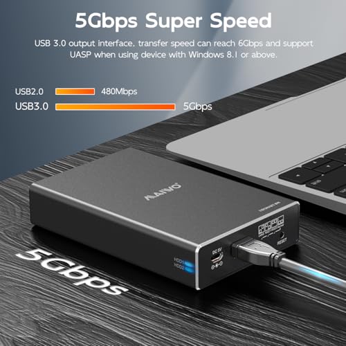 Image of MAIWO 2 Bay 2.5 inch USB 3.0 SATA Hard Drive HDD RAID Enclosure Support RAID 0 /1 RAID Mode RAID Storage Case Up to 12TB