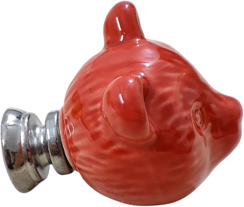 Miniatura 2 de Paquete de 10 pomos de puerta de gabinete con diseño de cabeza de panda, pomos de cerámica para cajones con tornillos de montaje, manija vintage