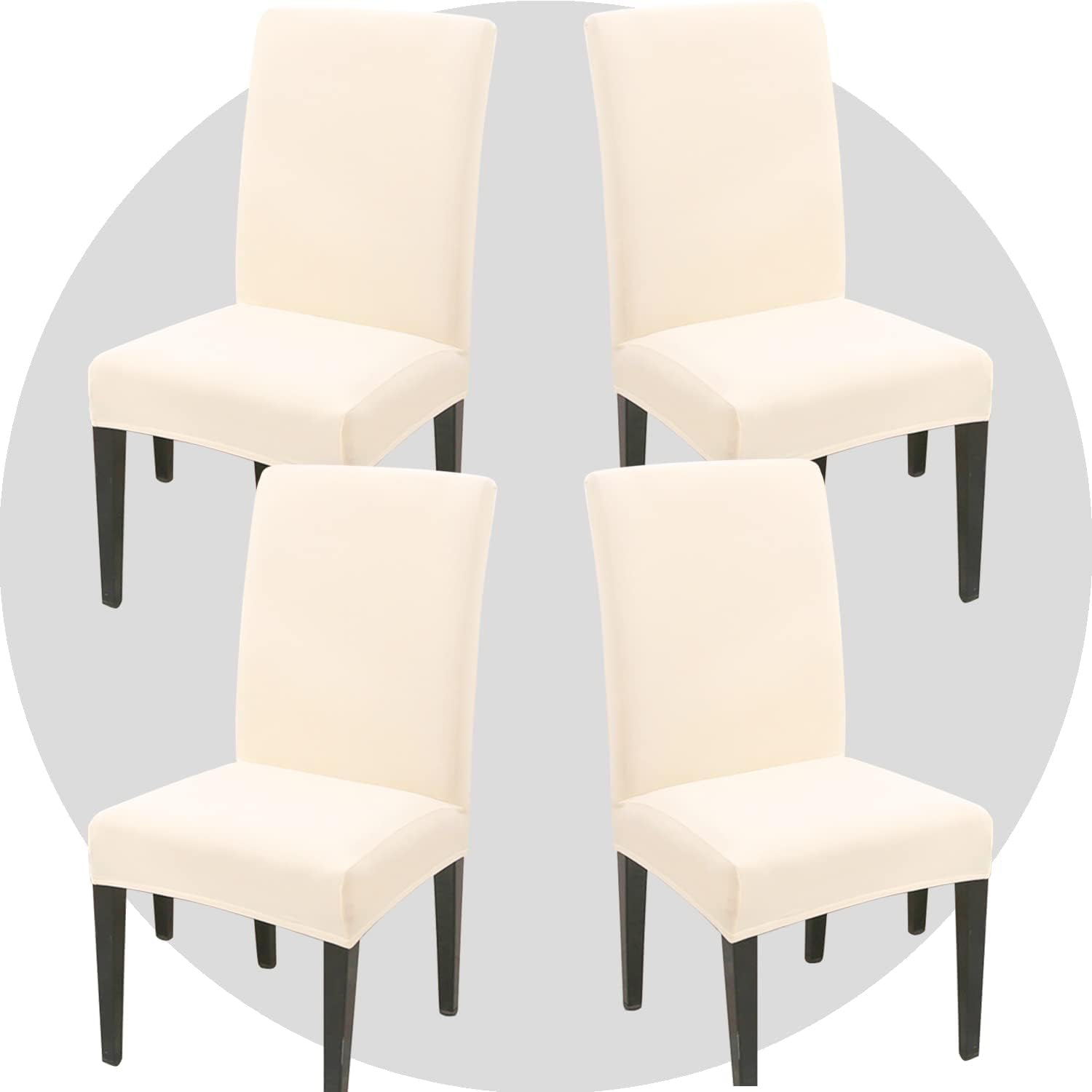 TOMMO Dining Room Chair Covers Set of 4, Stretch Removable Washable Spandex Dining Chair Slipcovers Protectors, Kitchen Chair Covers for Dining Room Party Hotel Ceremony Banquet