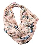 Leichter Sommer Loop mit Vogel & Blumen Motiv aus Seide