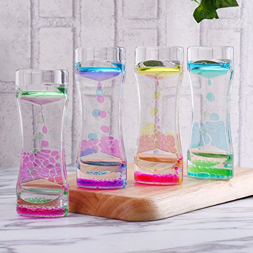 BESTOMZ 4pcs Water Motion Double Colors Liquid Bubble Timer ,Liquid Motion Bubbler for Sensory Play, Fidget Toy, Children Activity