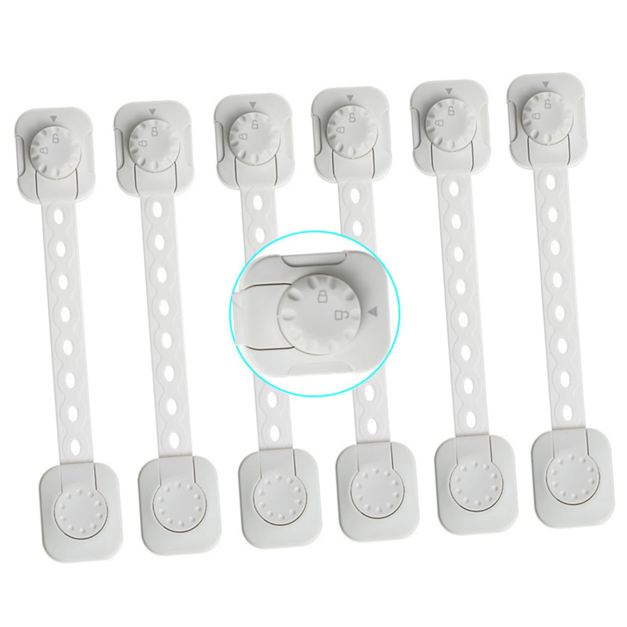 Lot de 2 Serrures de Sécurité pour Réfrigérateur Armoires de Sécurité pour Bébé pour Enfants Appareils Électroménagers Blanc 6 Pièces