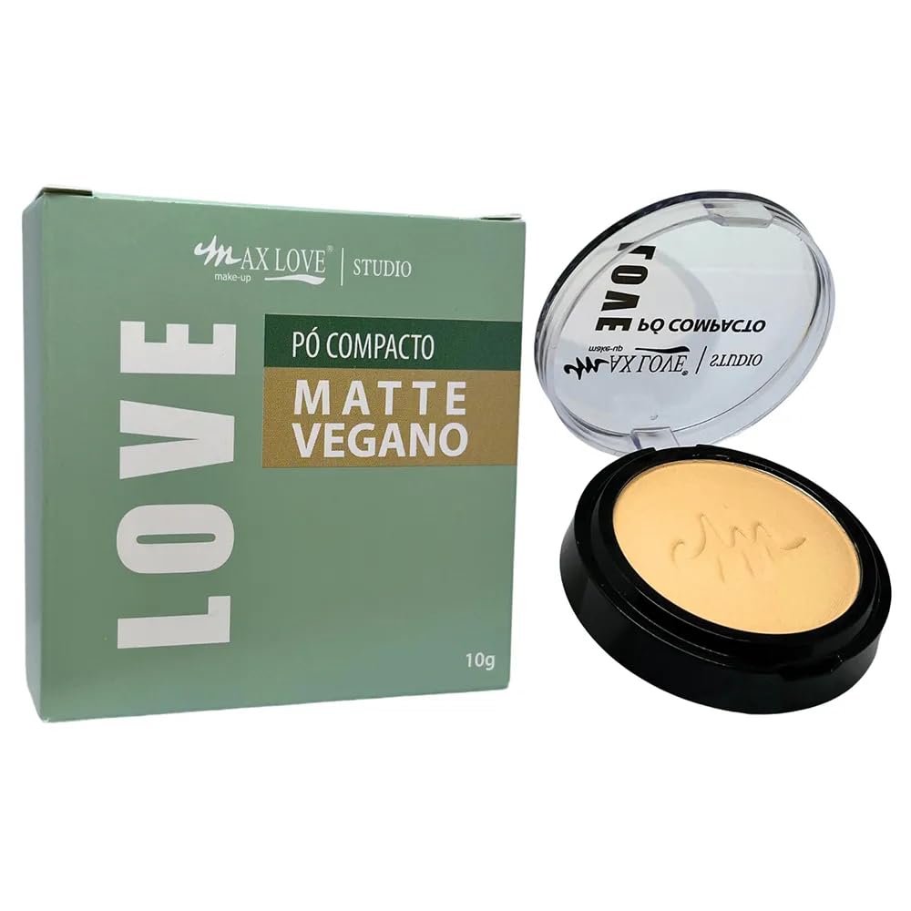 Pó Compacto Matte Max Love - Vegano, Oil Control Longa Duração, Base em Pó Facial 11g -