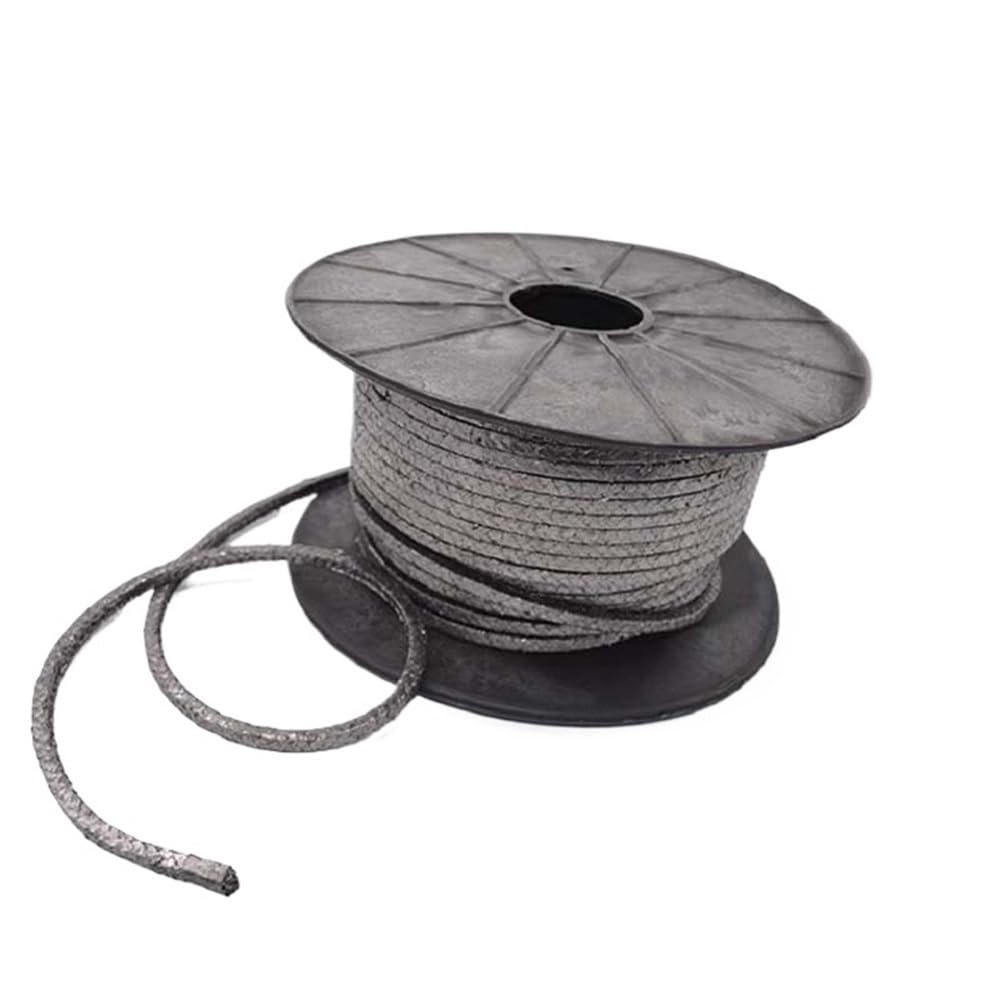 Corda in fibra di vetro per stufe, Guarnizione in fibra intrecciata Baderna in grafite a basso attrito, dimensioni multiple 4x4-12x12mm, 2m/5m | 5MX12MMX12MM