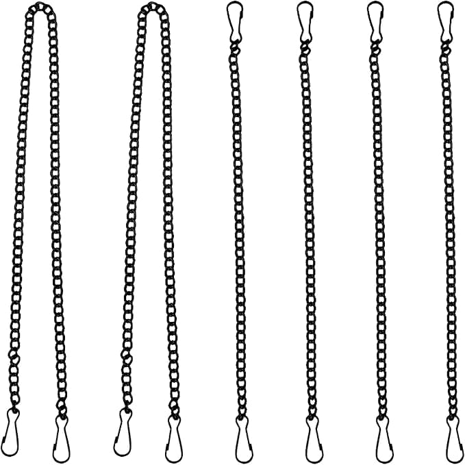 Piku 6pcs Tag Chains Outdoor Small Chains with Black Iron Hooks Hanging Chain with Snap Clips for Hanging Garden Plant Hangers Door Signs Flower Pot Hanger 20 inch-image-25