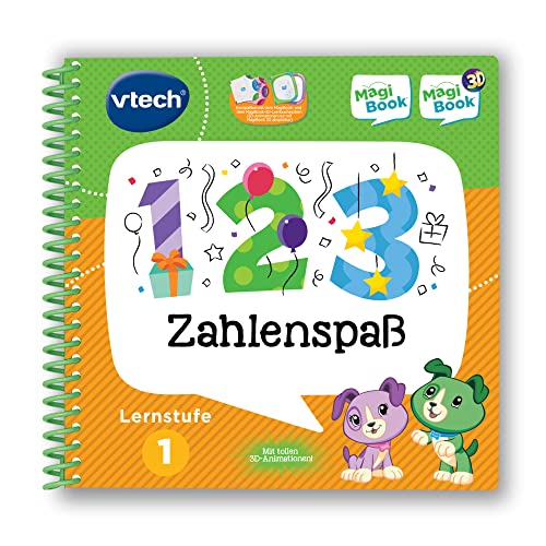 Vtech 80-488904 MagiBook-Lernbuch-Bundle: 3 Bücher der Lernstufe 1 (Tierbabys 3D, Formen und Farben 3D, Zahlenspaß 3D), Lernbuch, Mehrfarbig