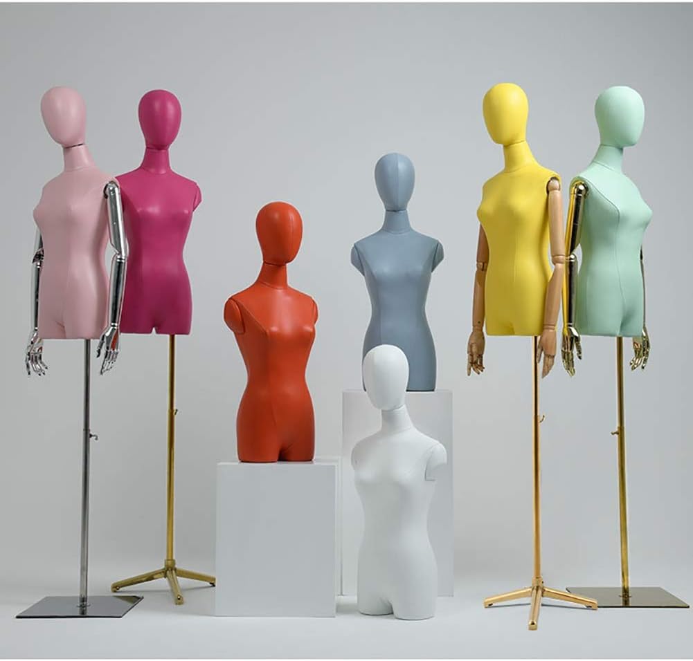 Tailors Dummy Dressform Female Tailors Dummy Leather Dressmakers Dress Forms Clothing Store Show,Blue-C