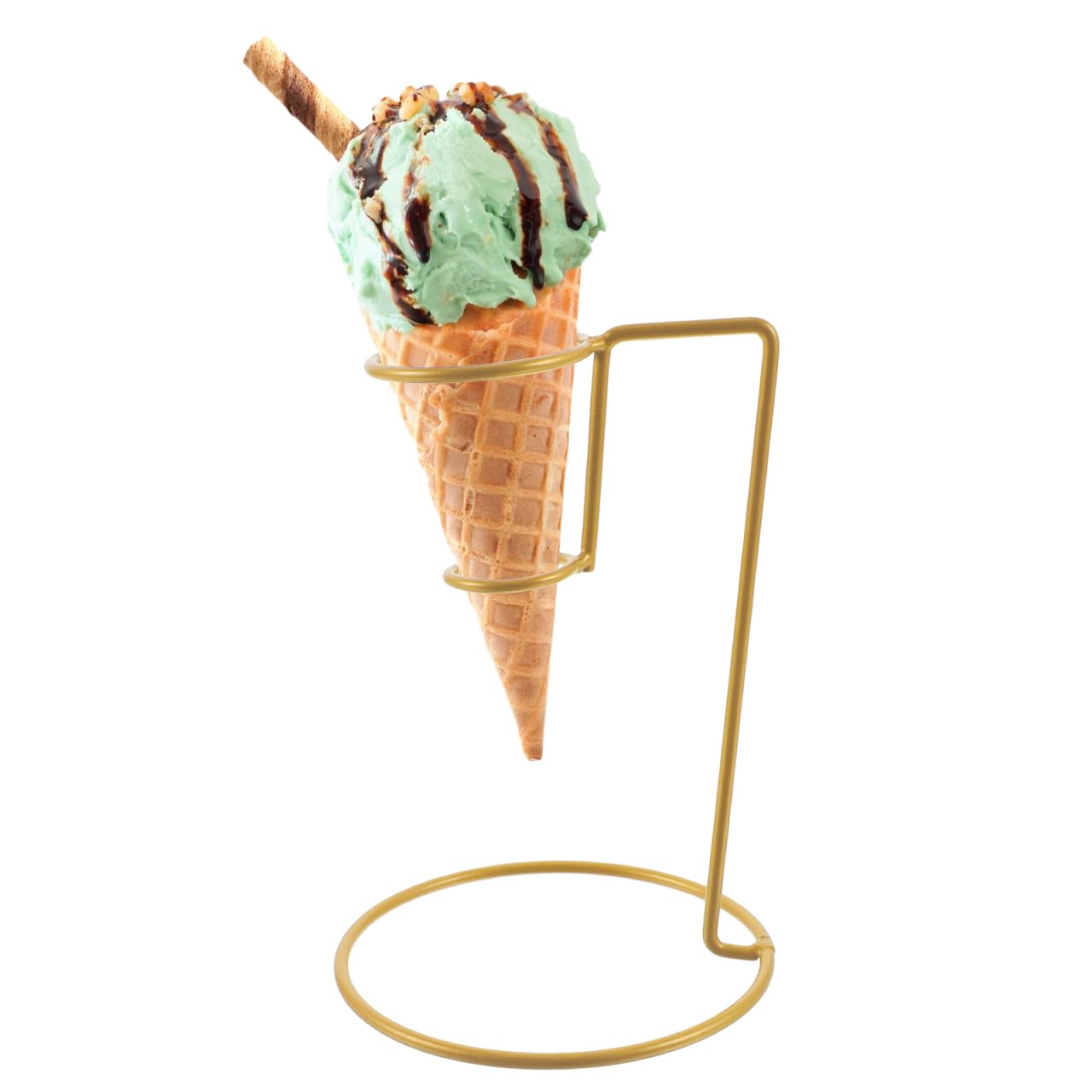 Support en fer pour cônes de glace évitant les chutes de gaufre