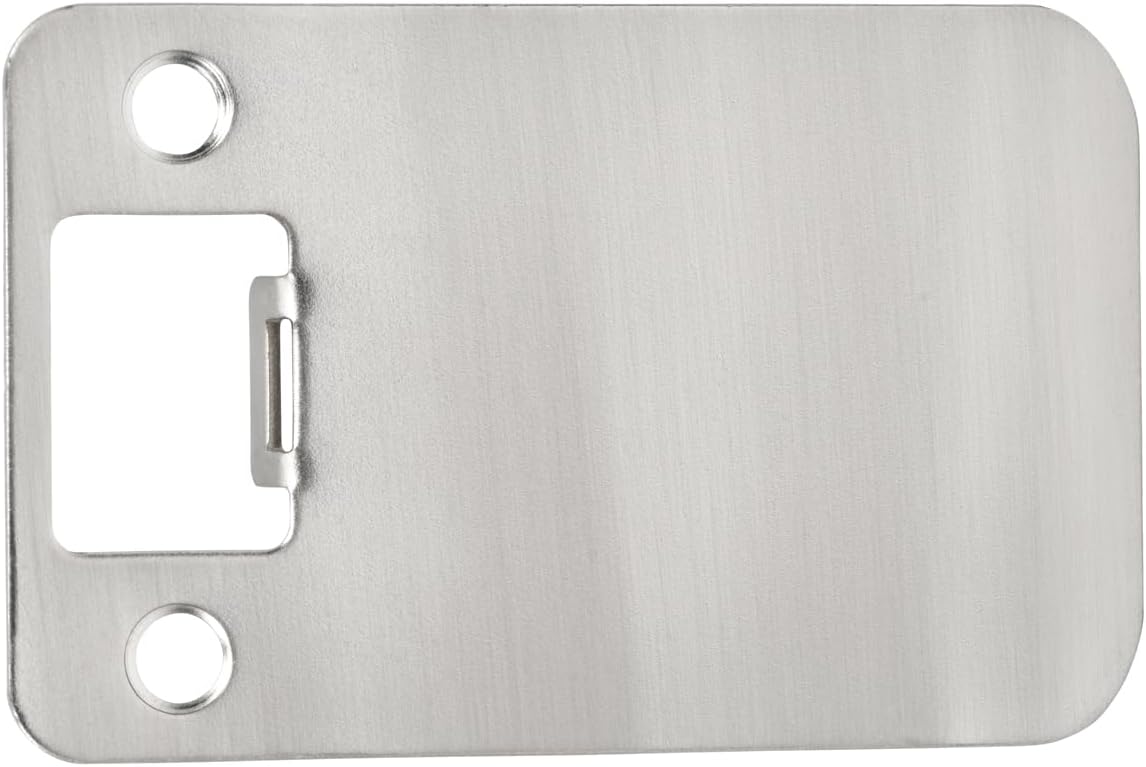 Designers Impressions Satin Nickel 3 Inch Extended Lip Strike Plate Round Radius Corners - 3-1/2 Overall Length: EST-118