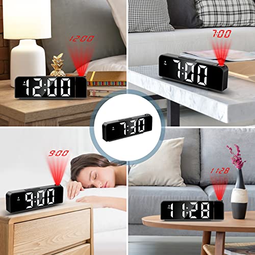 Ankilo Projection Alarm Clock, Newest Led Alarm Clock With 180° Projection On Ceiling Wall With Usb Charging,12/24H,Snooze,Battery Backup, Loud Alarm Projector Clock For Bedroom Decer #TOP7