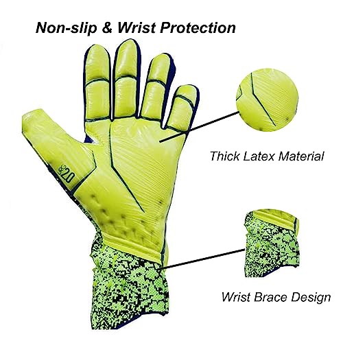 Sanon Goalkeeper Gloves for Adults - Breathable, Flexible Football Goalie Gloves - Size 8, Green - Image 2