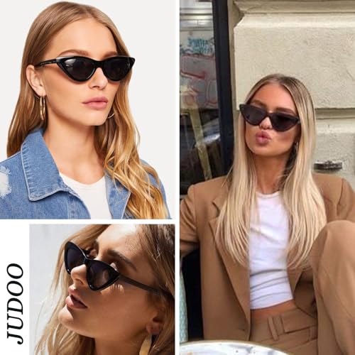 Clout Goggles Cat Eye Sunglasses Vintage Mod Style Retro Black Small Cateye Sunglasses for Women3