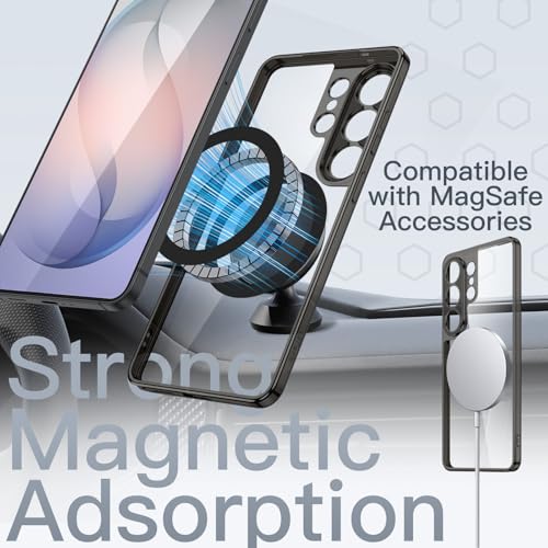 Image of JETech Magnetic Slim Cover Case for Samsung Galaxy S26 Ultra, Compatible with MagSafe, Camera Lens Full Protection, Ultra-Thin Lightweight Clear Minimalist Protective Phone Cover (Black)