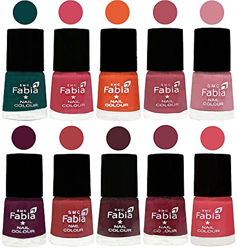 Image of ALL IN ONE (PACK OF 10), Long Lasting Glossy Nail Polish, 6 ml Each, All Vibrant Colours,02111