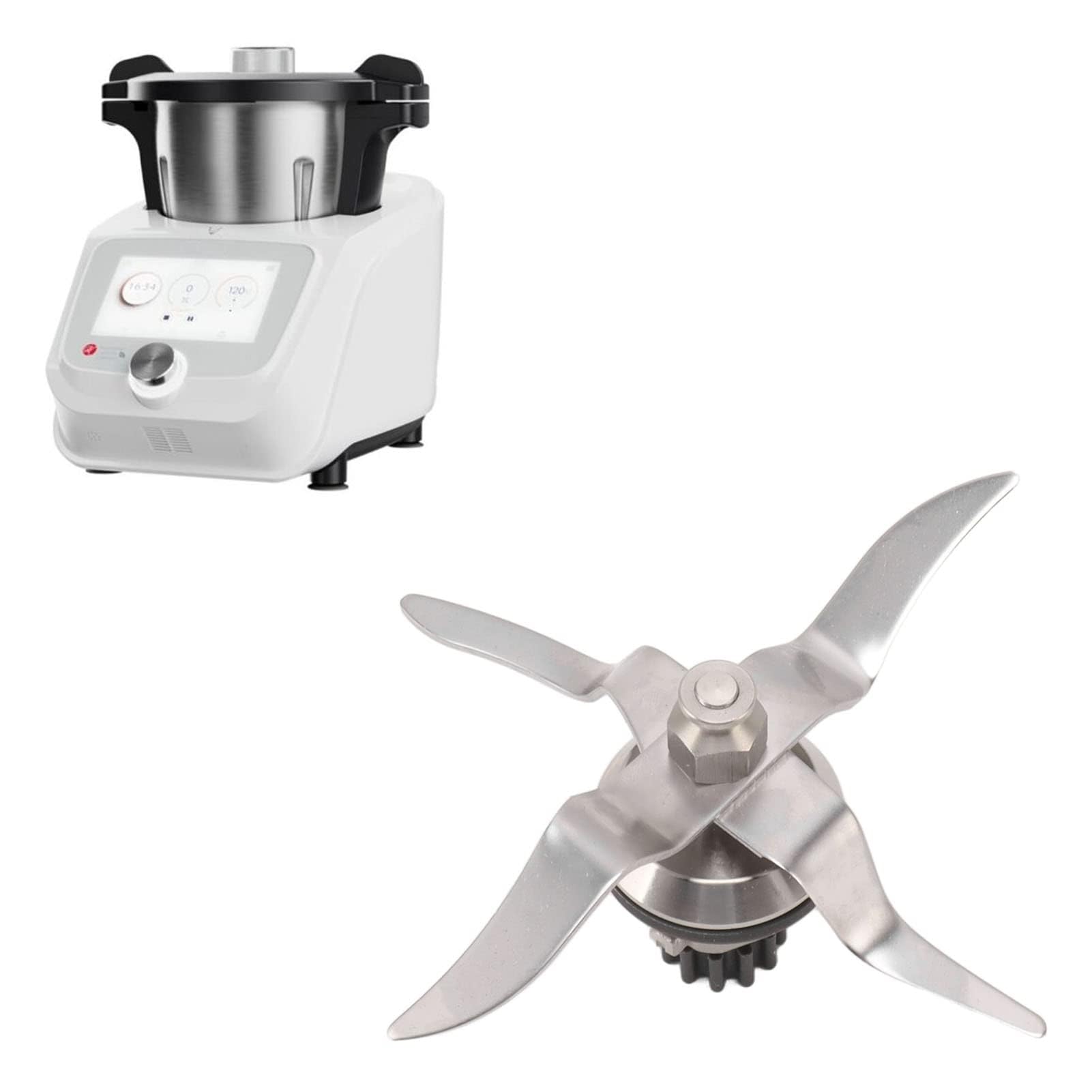 Lame Mélangeur 4 Feuilles Acier Inoxydable Compatible Monsieur Cuisine Connect 1.0 - Accessoire Haute Durabilité