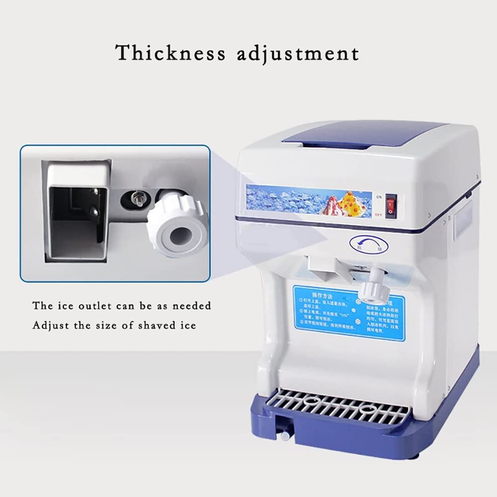 Máquina eléctrica para Hacer Conos de Nieve, trituradora de Hielo raspado de Mesa de 250 W licuadora para Batidos de 265 LB/H para Cocina doméstica, cafetería y Restaurante,