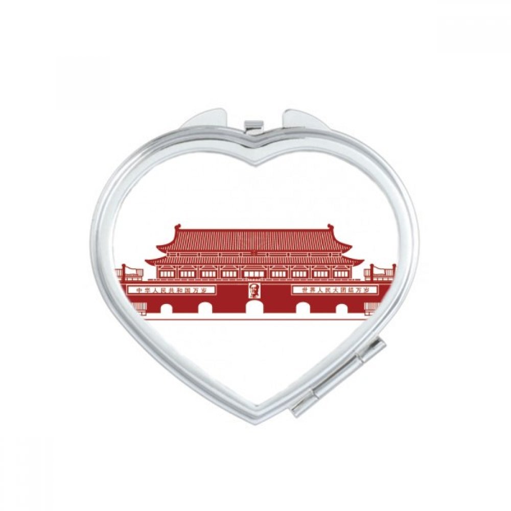 Miroir portable mignon fait main motif Président Mao rouge